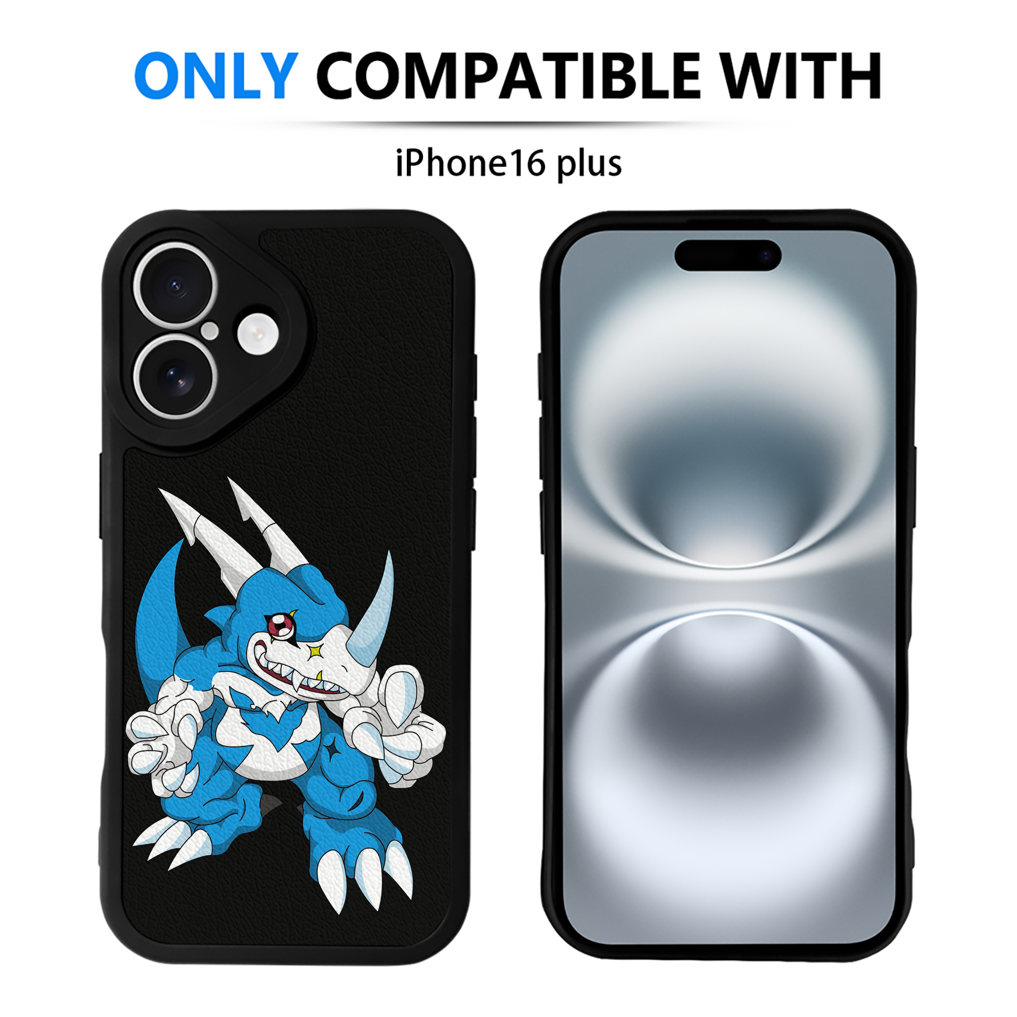 （画像用） Digimon デジタルモンスター/デジモン 【iPhone 16シリーズ対応】シリコンスマホケース（レザー調） 材質：シリコン